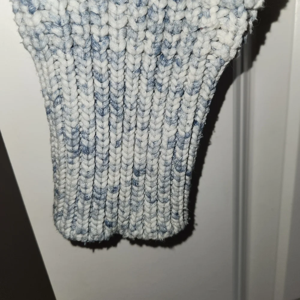 J. Crew Light Blue & White Marled Women's Sweater Size L Warm Lagenlook Comfort